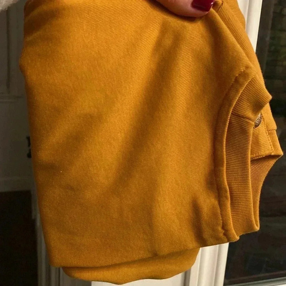 Women’s Long Sleeve Cotton Crew Neck Tee Accent Buttons Gold Burnt Orange NEW xl - Picture 11 of 15